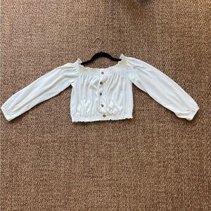 H&M Divided White Smocked Blouse